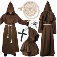 STRÓJ MNICHA KOSTIUM MNICH KARNAWAŁOWY DOROSŁYCH PRZEBRANIE ZAKONNIK KSIĄDZ