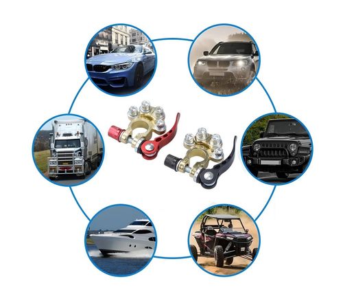 Klemy zaciskowe do akumulatora 6V, 12V, 24V - komplet na Arena.pl