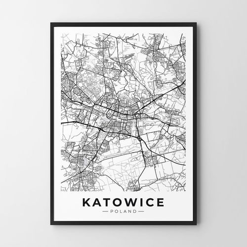 Plakat Katowice mapa miasta plan miasta 40x50 cm na Arena.pl