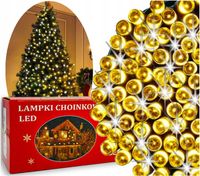 LAMPKI CHOINKOWE 500 LED ZEWNĘTRZNE FLASH ISKIERKI GRUB KABEL CIEPŁY BIAŁY