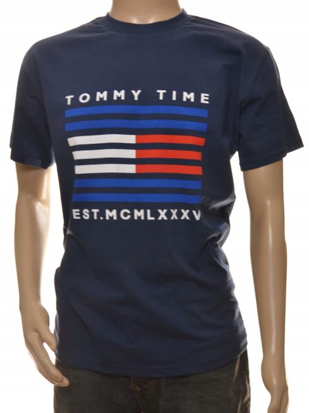 T-shirt męski bluzka koszulka męska L basic granat zdjęcie 1