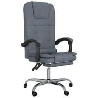 Rozkładany fotel masujący, ciemnoszary, obity aksamitem