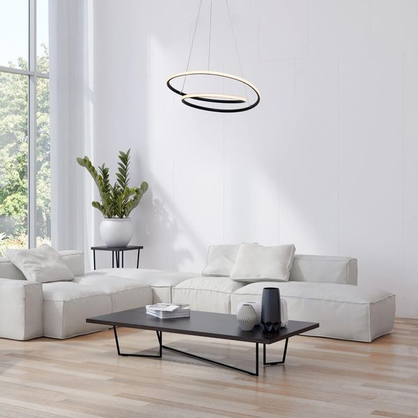 LAMPA wisząca MERIDIA 3257 Rabalux metalowa OPRAWA pierścienie LED 40W 3000K zwis biały czarny zdjęcie 5