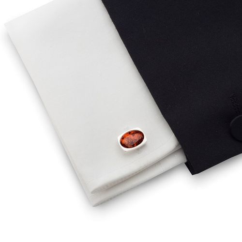 Prezent Spinki do mankietów z bursztynem | Srebro na Arena.pl