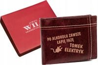 Portfel grawer ELEKTRYK fajny prezent +IMIĘ tanio
