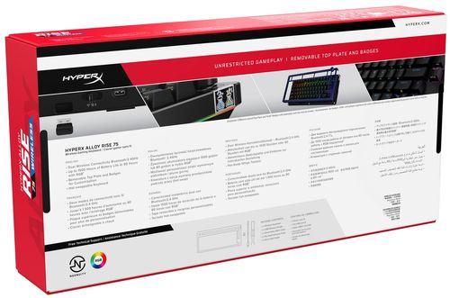 Klawiatura bezprzewodowa HyperX Alloy Rise 75 Wireless RGB anty-ghosting 3w1 Bluetooth/USB/2.4GHz 91Y91AA, układ QWERTY US/PL na Arena.pl