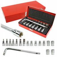 KLUCZE NASADOWE 17el E10 - E24 nasadki bity torx
