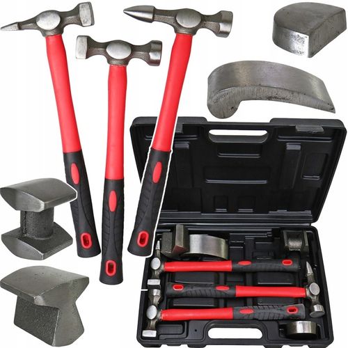 MŁOTEK BLACHARSKI ZESTAW MŁOTKÓW blacharskich FIBERGLASS 7el kowadła na Arena.pl