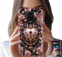 ETUI DO XIAOMI NOTE 9 PRO / 9S - KOBIECE, MODNE WZORY, KŁÓDKA SERCE RÓŻA