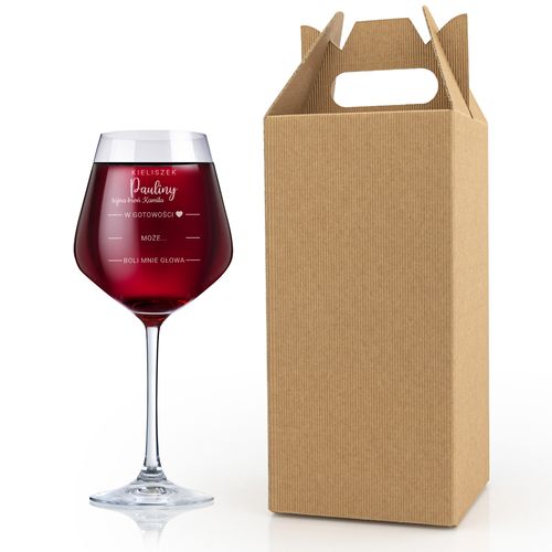 Kieliszek do wina XXL 860 ml MEGA z GRAWEREM dla niej z pudełkiem na Arena.pl