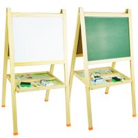 2w1 Dwustronna tablica magnetyczna kredowa drewniana  + puzzle