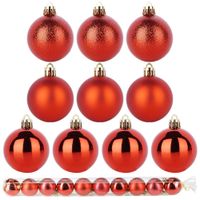 10x Bombki Choinkowe Świąteczne Nietłukące Czerwone Zestaw Bombek Choinka