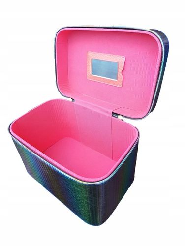 HOLOGRAFICZNY KUFEREK NA KOSMETYKI BIZUTERIĘ WALIZKA KOSMETYCZKA ORGANIZER na Arena.pl
