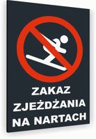 Tabliczka znak informacyjny 30x20 Antracyt ZAKAZ ZJEŻDŻANIA NA NARTACH