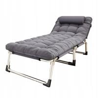 Łóżko polowe turystyczne składane 190x68cm poduszka materac v7