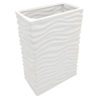 WAZON NA KWIATY BIAŁY DUŻY FLAKON NOWOCZESNY PROSTOKĄTNY CERAMICZNY 23cm