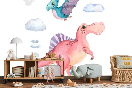 Fototapeta Akwarelowe Dinozaury Flizelina 400x280 na Arena.pl