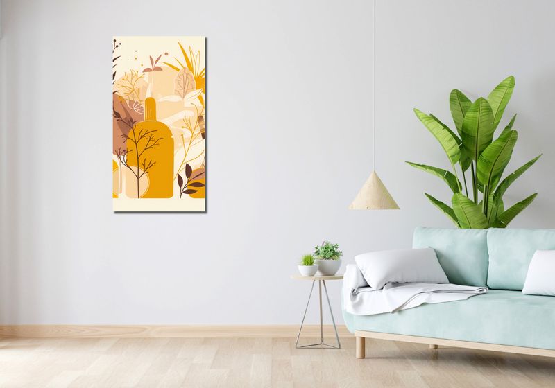 Obraz 50x100cm Złote Rośliny zdjęcie 2
