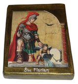 Ikona Święty Florian patron strażaków, hutników i koksowników, kominiarzy