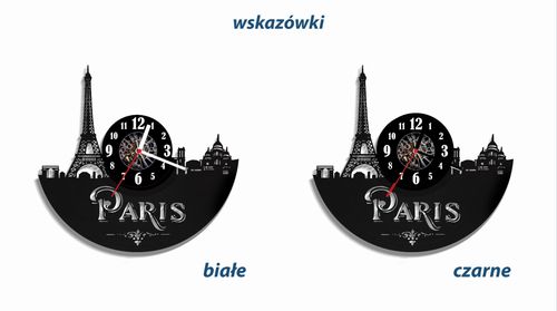Zegar ścienny z płyty winylowej Wieża Eiffla 9.4 na Arena.pl