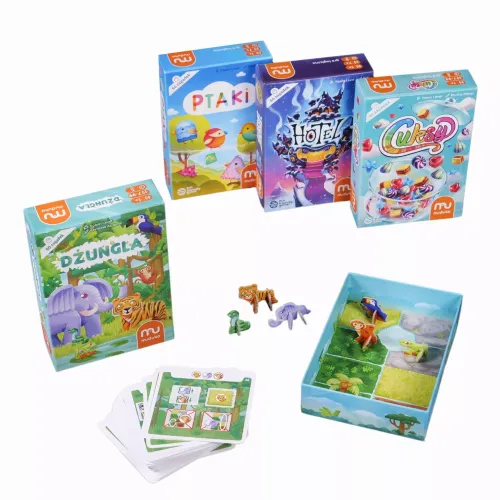 Logiczna gra dla dzieci - 60 zagadek o różnych poziomach trudności Dżungla na Arena.pl
