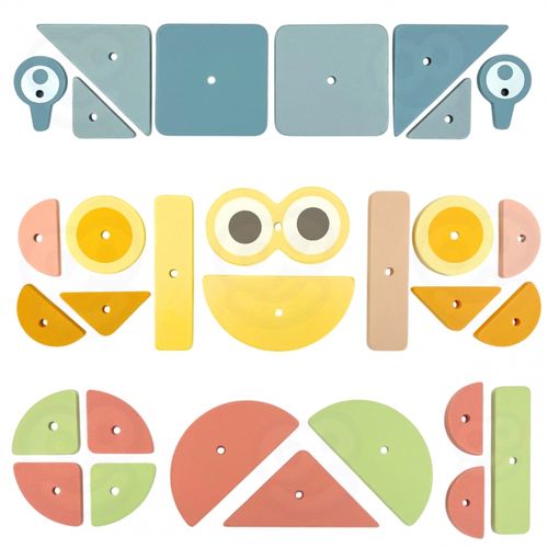 WOOPIE GREEN Drewniana Przybijanka z Młotkiem Układanka 20 wzorów 82 el. na Arena.pl