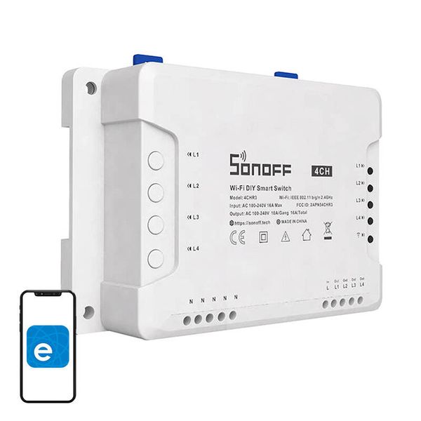 Przełącznik WiFi SONOFF 4CHR3 Inteligentny 3 Tryby Aplikacja zdjęcie 1