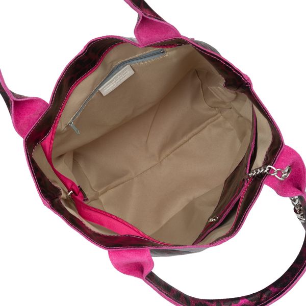 VERA PELLE torebka damska skórzana shopper w panterkę V515 camel zdjęcie 8