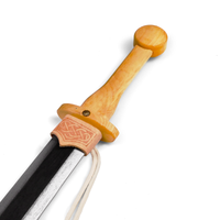 Gladius i krótki Pendant | Drewno Skóra | 65 cm | Rzymski Gladiator