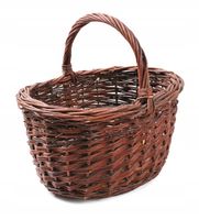 POLSKI WIKLINOWY KOSZ NA ZAKUPY GRZYBY PIKNIKOWY 36x29x20/34 cm