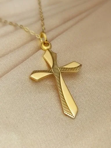 ZŁOTY KRZYŻYK ŁAŃCUSZEK 333 NA KOMUNIĘ CHRZEST zdjęcie 2