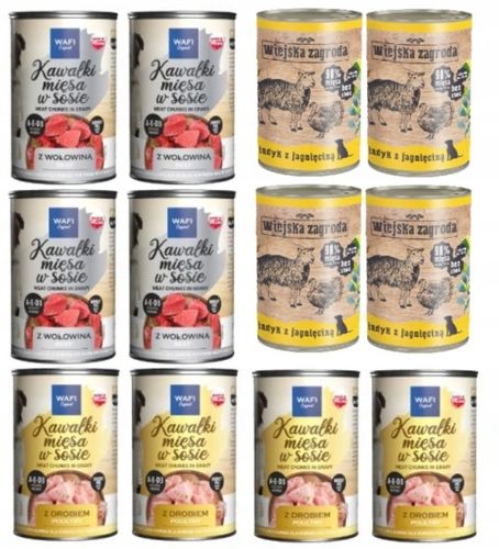 WIEJSKA ZAGRODA WAFI KARMA MOKRA MIX 12X400G na Arena.pl