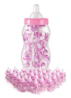 RÓŻOWY Zestaw na Baby Shower - BUTLA + 30 MINI BUTELEK