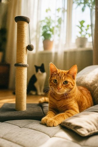 Drapak Dla Kota Wieża SŁUPEK Wysoki 90 cm + Zabawka Sznurek Kulka Pompon na Arena.pl