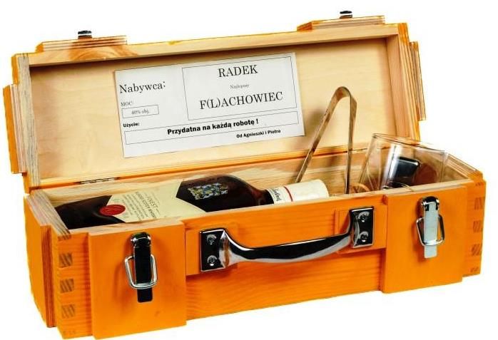 Skrzynka na butelkę prezent dla operatora koparki JCB podziekowanie zdjęcie 4