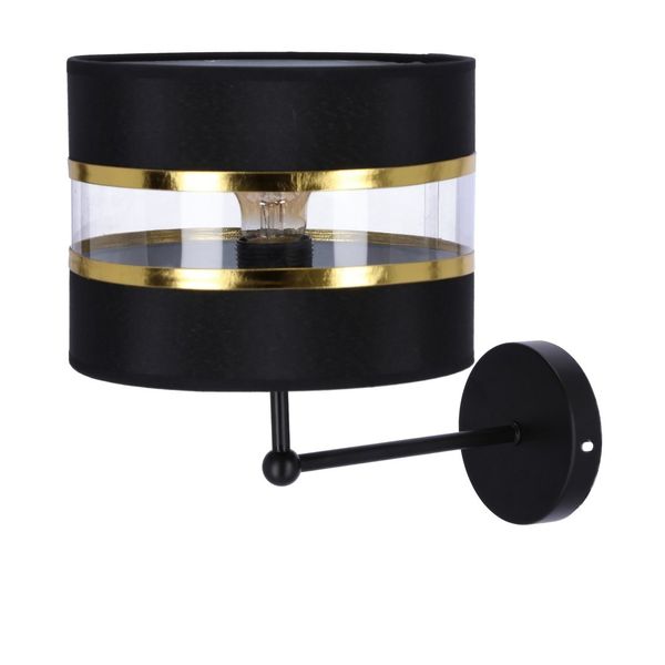 Andy lampa kinkiet czarny 1x40W E27 abażur czarny+złoty zdjęcie 4