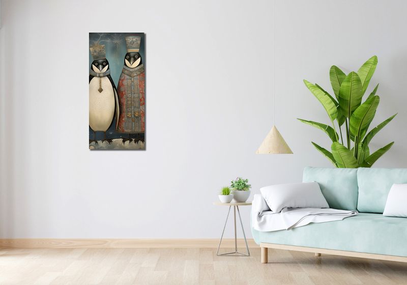 Obraz 40x90cm Królewskie Pingwiny zdjęcie 2