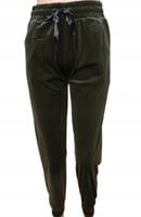 SPODNIE WELUROWE Z KIESZENIAMI WYSOKI STAN bawełna ZIELONE L/XL GNG