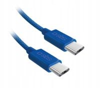 Kabel przewód w oplocie USB-C - USB-C 60W 1.5m - niebieski