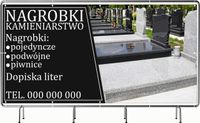 BANER REKLAMOWY 100x50cm projekt w cenie różne wzory NAGROBKI KAMIENIARSTWO
