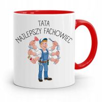 Kubek Czerwony Dla Taty Ojca Najlepszy Fachowiec Z Nadrukiem Ze Zdjęciem