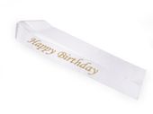 Satynowa szarfa urodzinowa Happy Birthday