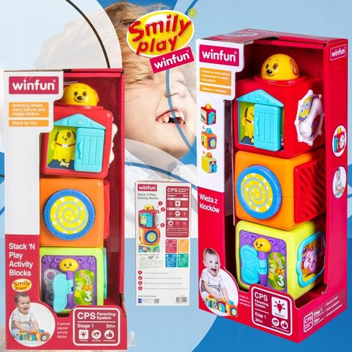 SMILY PLAY Wieża z klocków kolorowa kostka sensoryczna edukacyjna 3m+ na Arena.pl