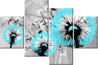 140CM 70 OBRAZ DMUCHAWCE DELIKATNYM TURKUSIE ŚCIENNY