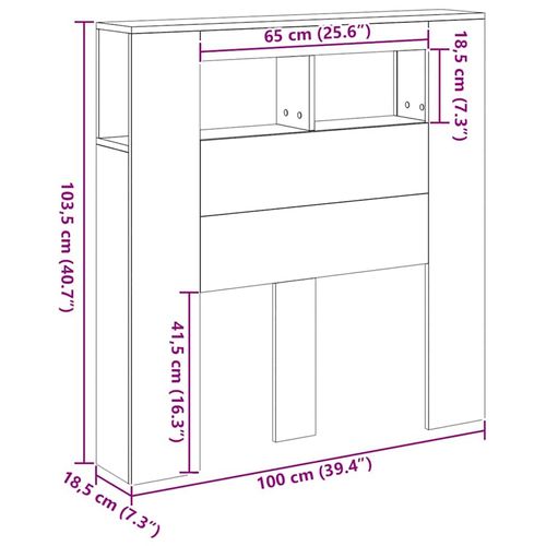 Wezgłowie łóżka z LED, dąb artisan, 100x18,5x103,5 cm na Arena.pl