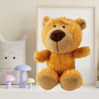 DLA DZIECI PLUSZOWA MASKOTKA  MIŚ Z PRZYSSAWKĄ BRĄZOWY