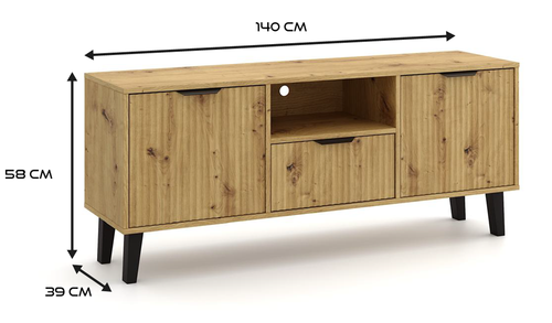 SZAFKA RTV Scandi 2D1S SLIM DĄB ARTISAN na Arena.pl
