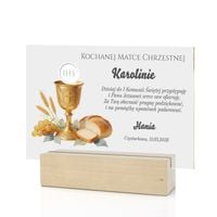 Statuetka ze Szkła Akrylowego na Drewnie Podziękowanie dla Matki Chrzestnej