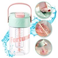 butelka na wodę z koszyczkiem i słomką 600 ml fortune bd22