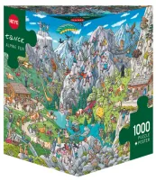 Szalona wyprawa w góry. Puzzle + plakat, 1000 elementów